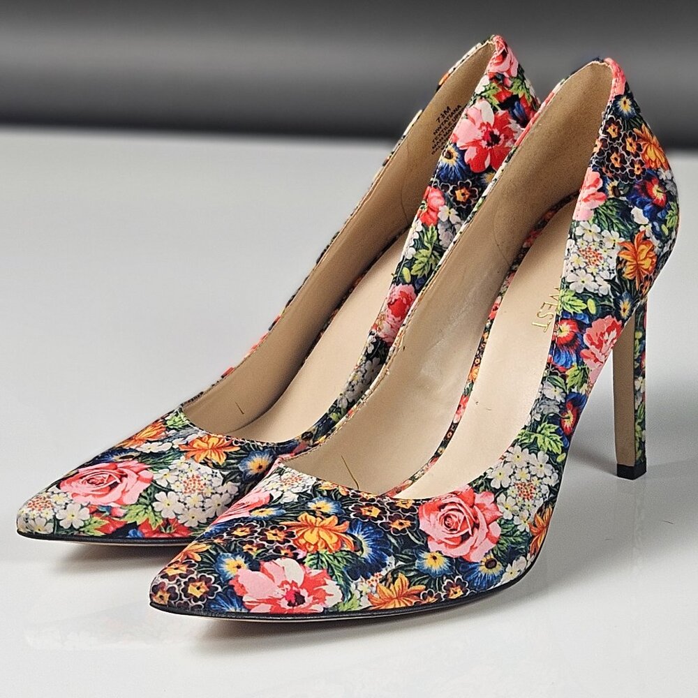 Nine West Women's Tatiana Floral Fabric Dress Pump Heel